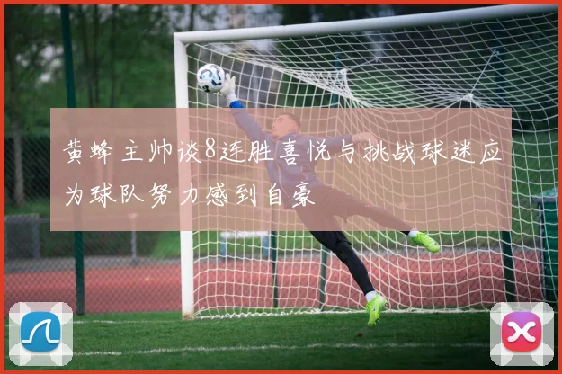 黄蜂主帅谈8连胜喜悦与挑战球迷应为球队努力感到自豪